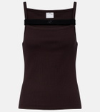 Courrèges Ribbed-knit cotton tank top