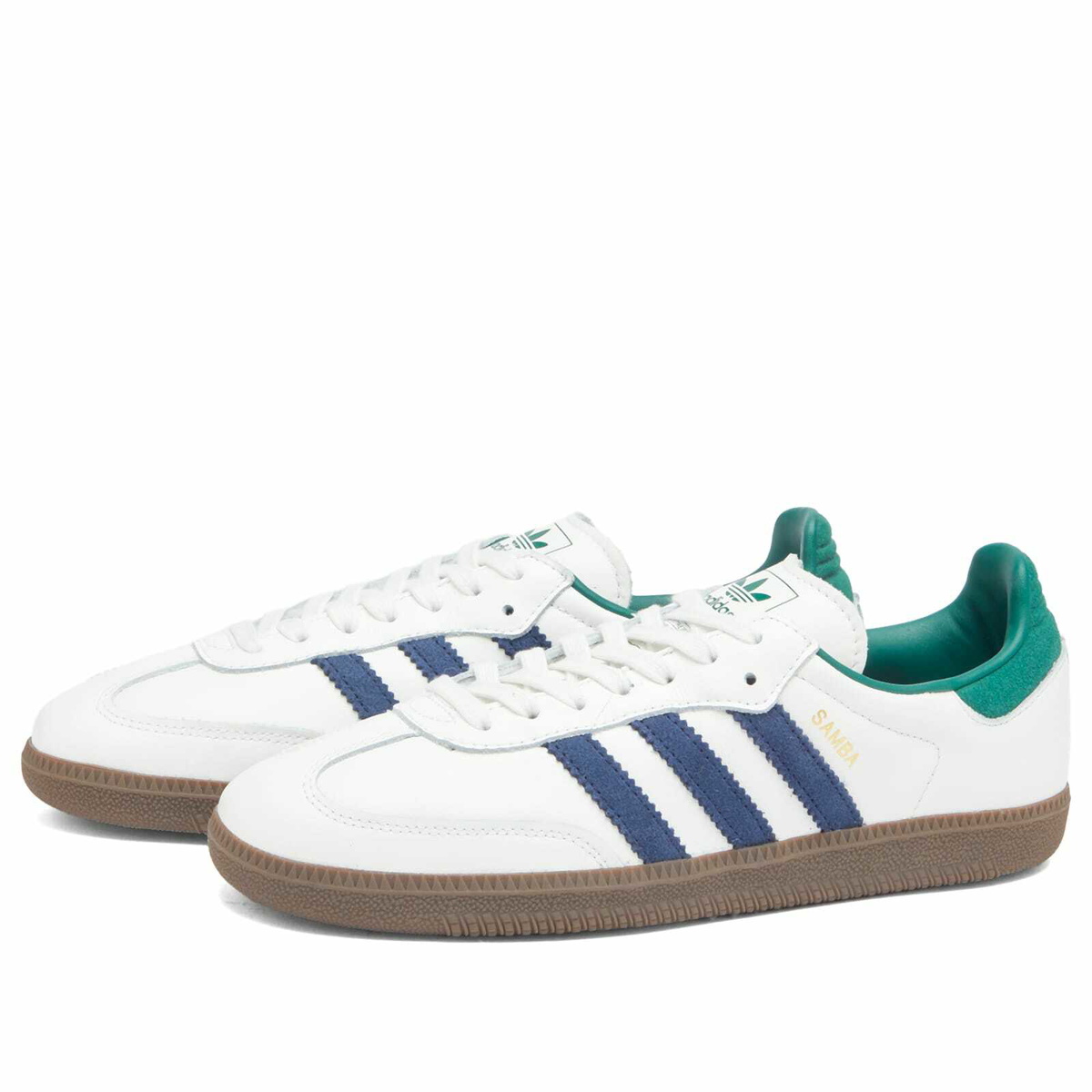 Adidas Men's Samba OG in Black White/Collegiate Green/Active Green