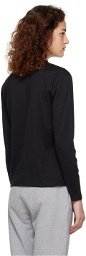 Sunspel Black Crewneck Long Sleeve T-Shirt