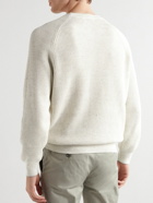 Brunello Cucinelli - Ribbed Cotton and Linen-Blend Sweater - Neutrals