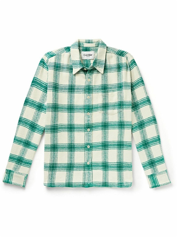 Photo: Corridor - Checked Cotton-Flannel Shirt - Green