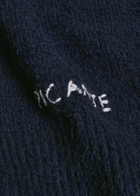 Picante Shaggy Logo-embroidered Cotton-blend Polo Jumper Navy
