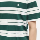 Norse Projects Men's Johannes Varsity Stripe T-Shirt in Varsity Green