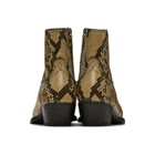 Saint Laurent Tan and Black Python Lukas Boots