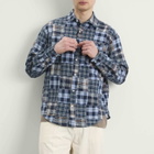 Café Mountain Men's Patchwork Check Heritage Shirt in Blues