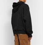 Stüssy - Logo-Appliquéd Fleece-Back Cotton-Jersey Hoodie - Black