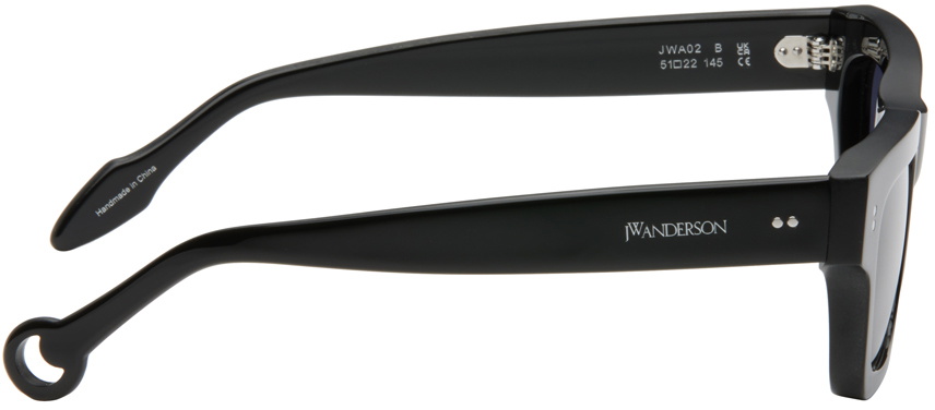 JW Anderson SSENSE Exclusive Black Rectangle Sunglasses