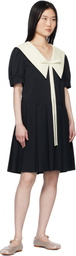 Sandy Liang Navy Alta Midi Dress