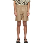 Nanushka Beige Vegan Leather Doxxi Shorts