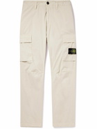 Stone Island - Straight-Leg Logo-Appliquéd Cotton-Blend Twill Cargo Trousers - Neutrals