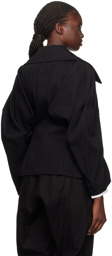 Yohji Yamamoto Black Voluminous Sleeves Denim Blazer