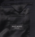 Maximilian Mogg - Slim-Fit Double-Breasted Cotton-Seersucker Blazer - Black