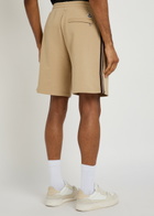 Moncler Striped Cotton Shorts Beige