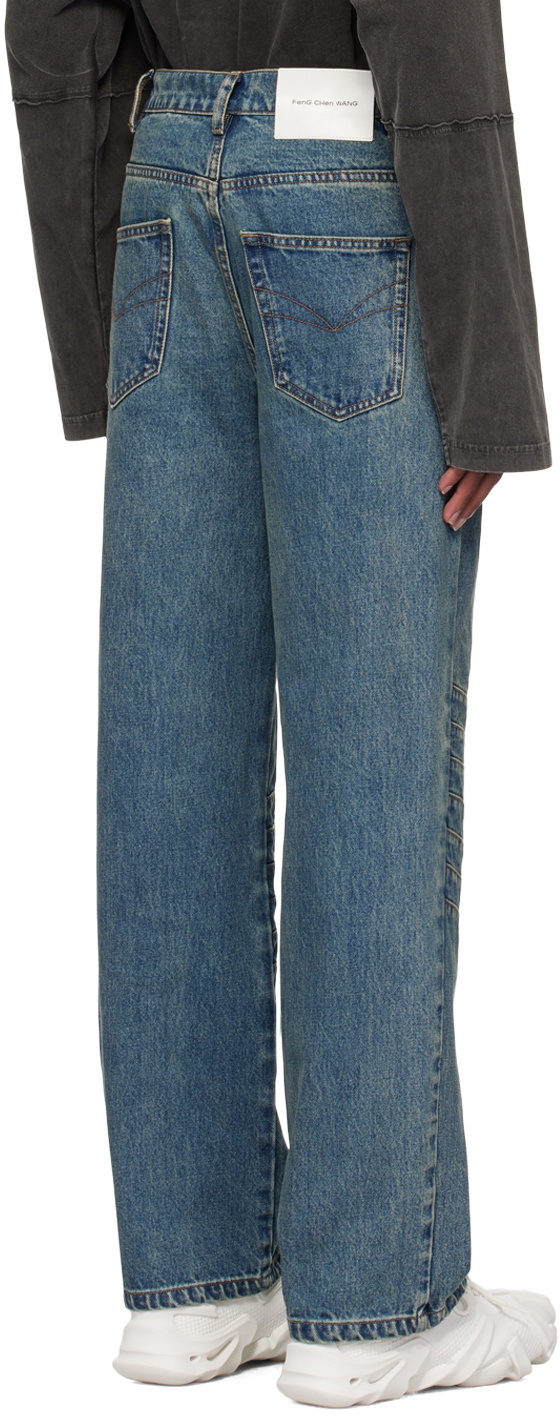 Feng Chen Wang Blue Seaming Jeans