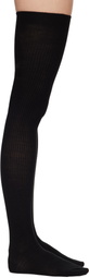 CDLP Black Over Knee Wool Rib Socks