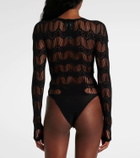 Saint Laurent Open-knit bodysuit