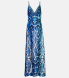 Camilla Animal-print silk slip dress