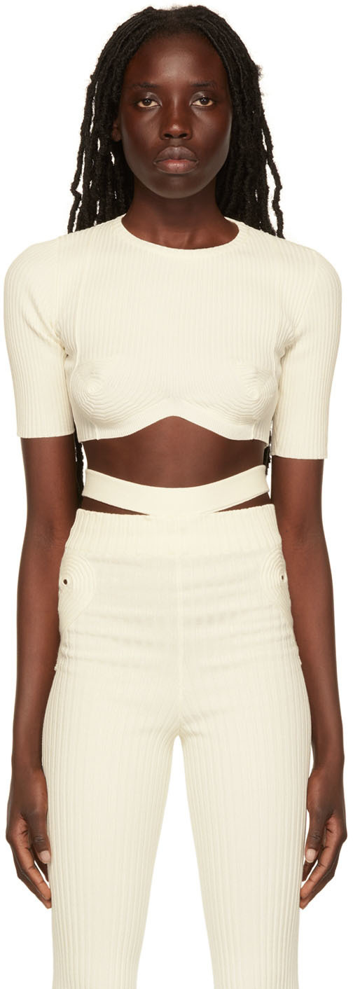 ANDREĀDAMO Off-White Cropped Sweater