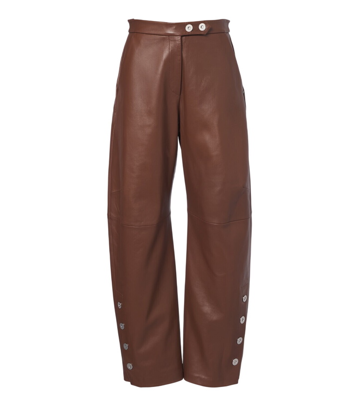 Photo: Sportmax Leather barrel-leg pants