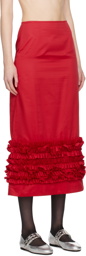 Molly Goddard Red Delia Midi Skirt