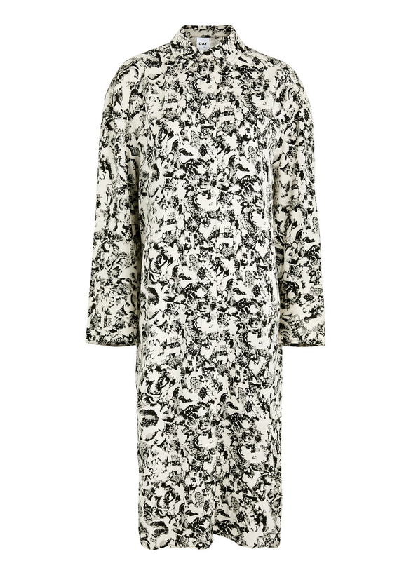 Photo: Day Birger ET Mikkelsen Bianca Printed Matte Satin Midi Dress White And Black