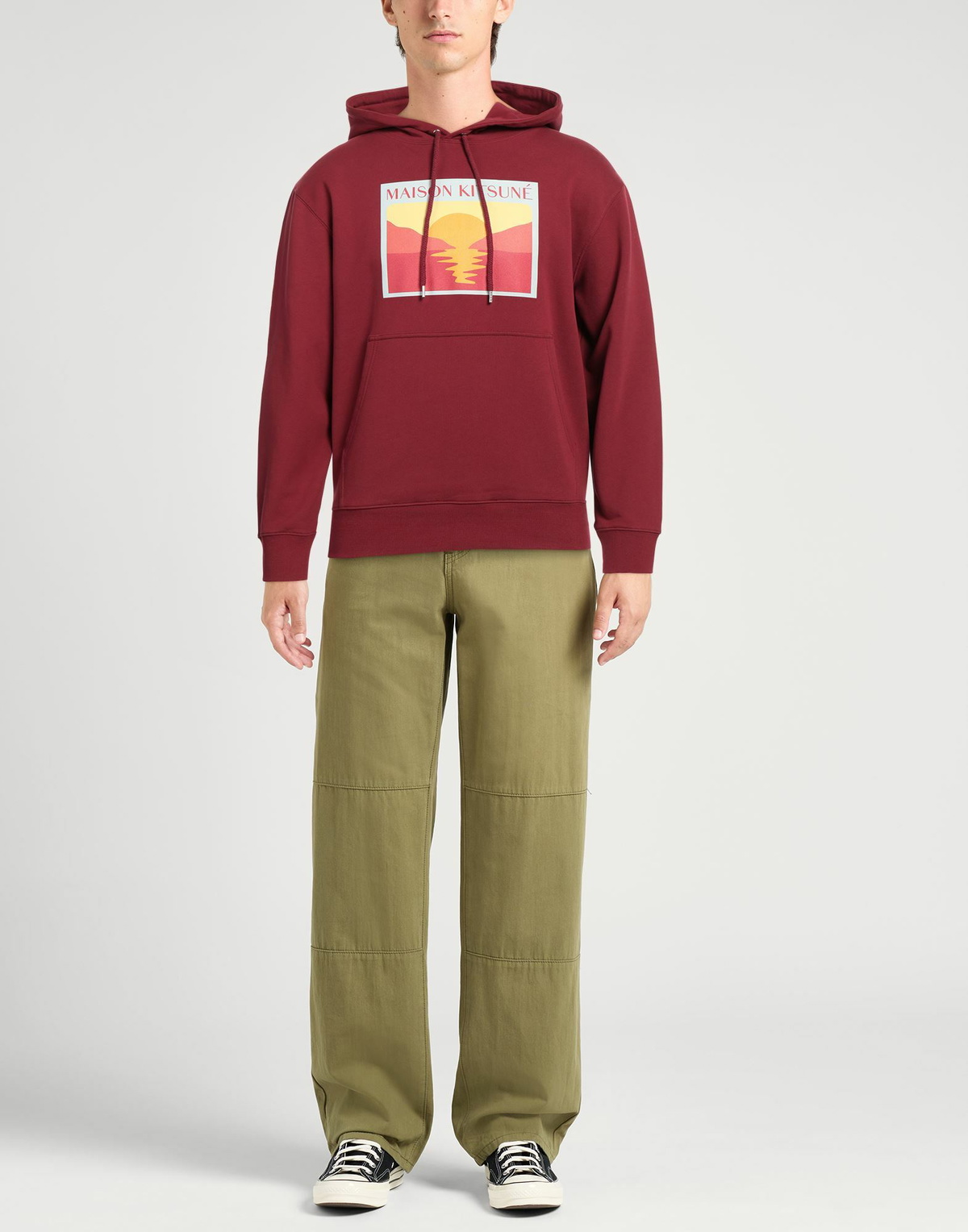 Maison Kitsuné Mens Sweatshirt Burgundy