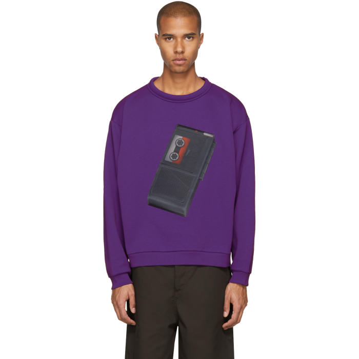 Acne Studios Purple Tape Recorder Flames Sweatshirt Acne Studios