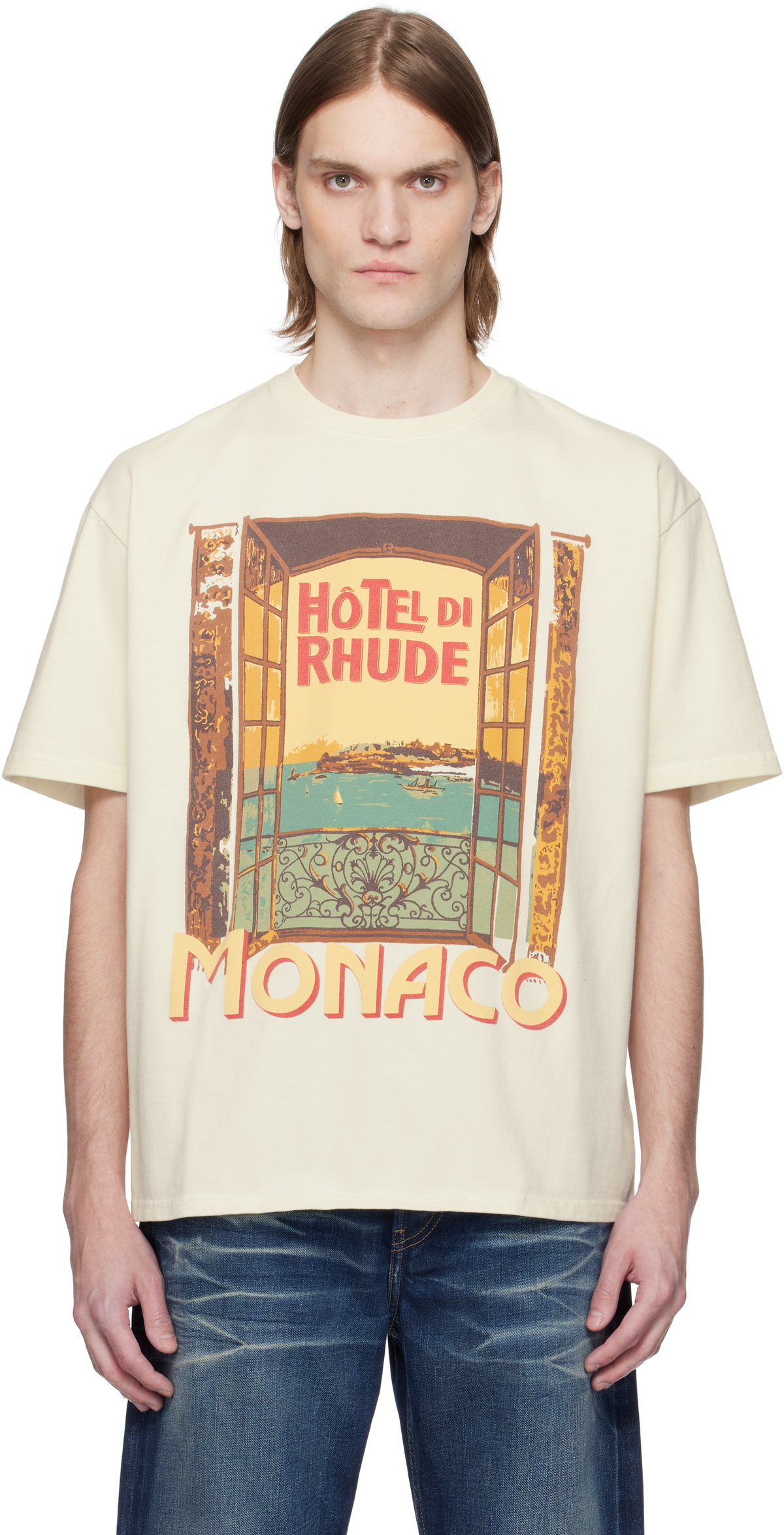 【関税込み】Rhude オフホワイト Hotel Di Monaco Tシャツ off-white-hotel-di-monaco-t-
