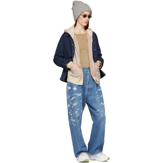 パンツ Acne Studios Paint Jeans ACNE STUDIOS Paint-Splattered Distressed Wide-Leg Jeans