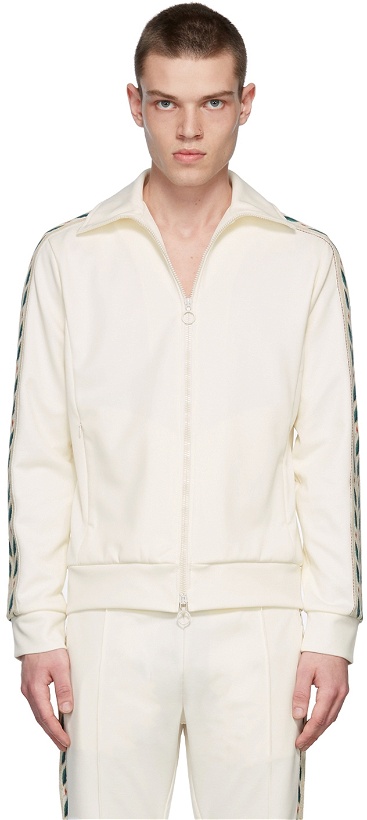 Photo: Casablanca Off-White Laurel Zip-Up Sweater