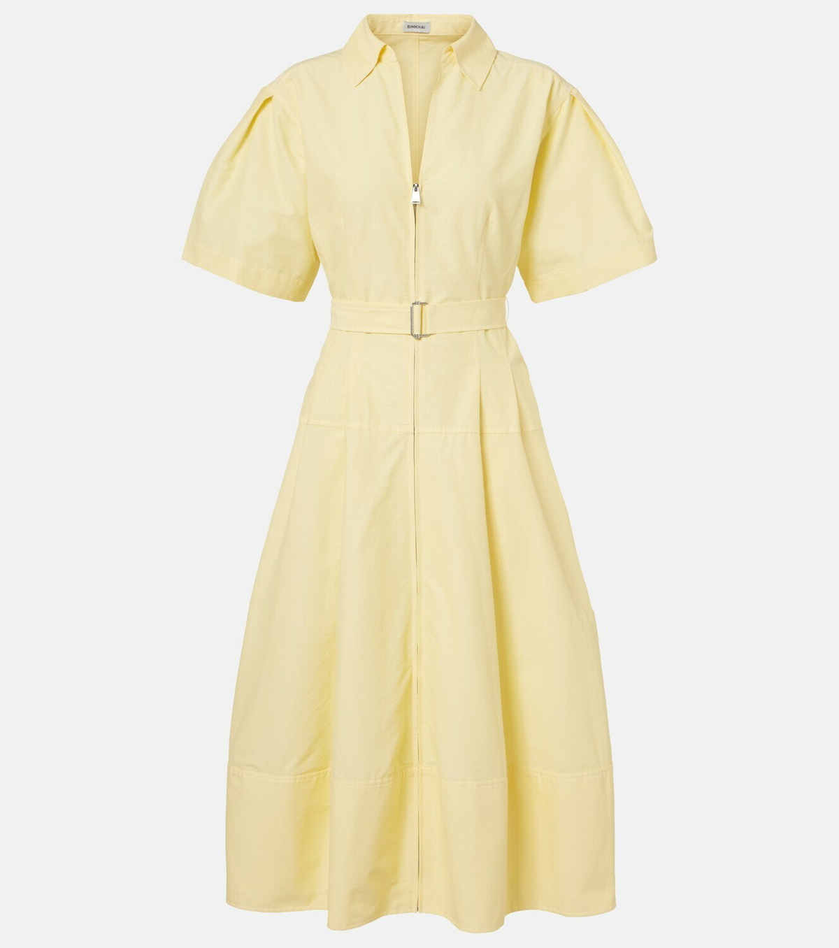 Simkhai Belted cotton-blend shirt dress