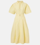 Simkhai Belted cotton-blend shirt dress