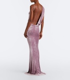 Rick Owens Lilies Tungsten draped open-back velvet gown