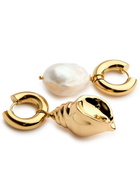 Timeless Pearly Pearl and Shell 24kt Gold-plated Hoop Earrings - One Size