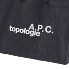 A.P.C. Men's x Topologie Shopping Tote in Indigo/Black 