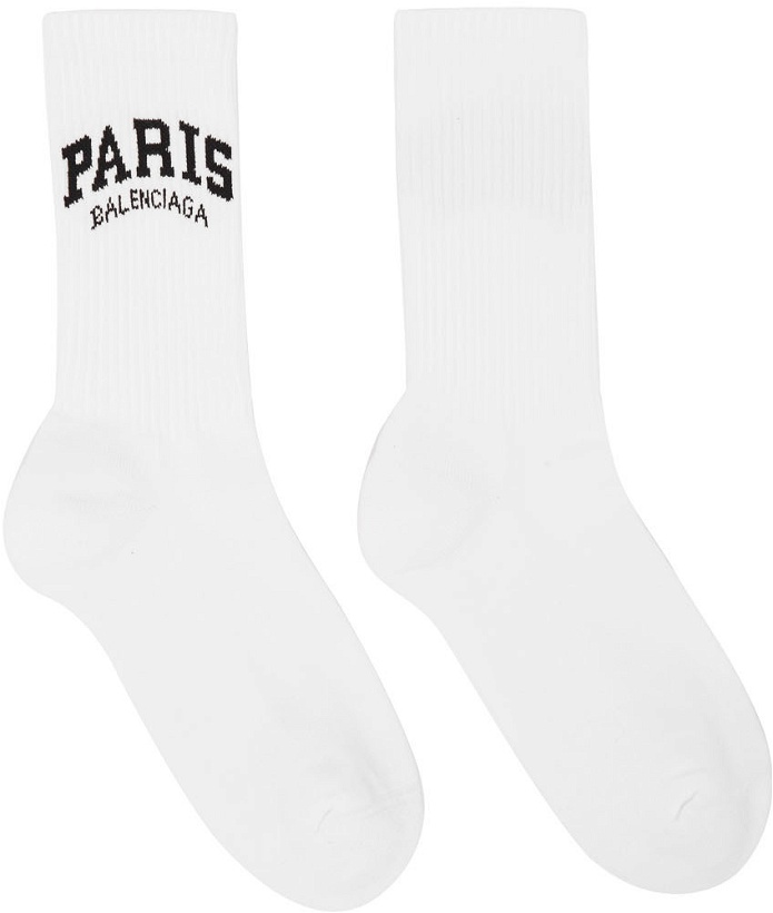 Photo: Balenciaga White Cities 'Paris' Socks