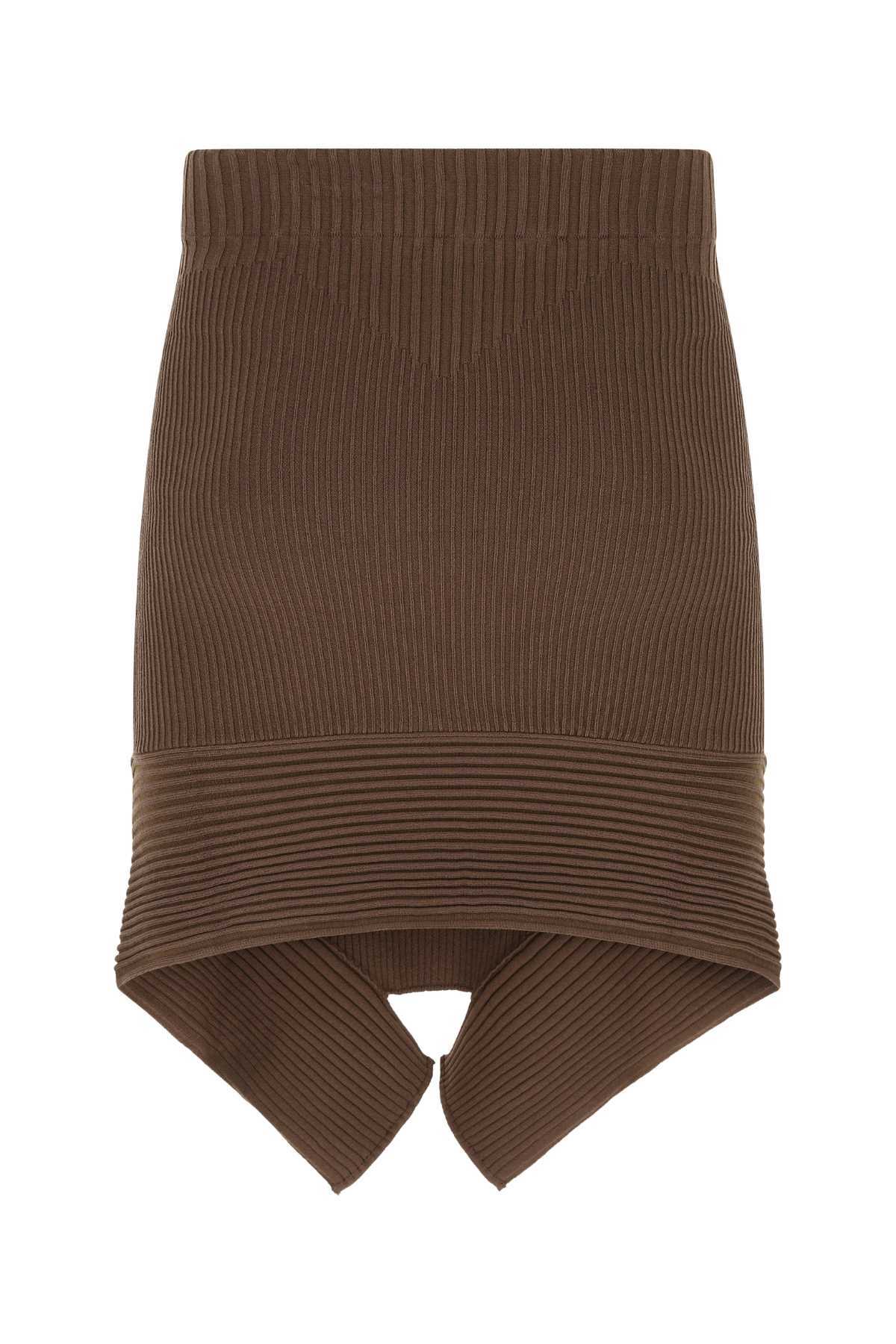 ANDREĀDAMO Brown Stretch Viscose Blend Skirt