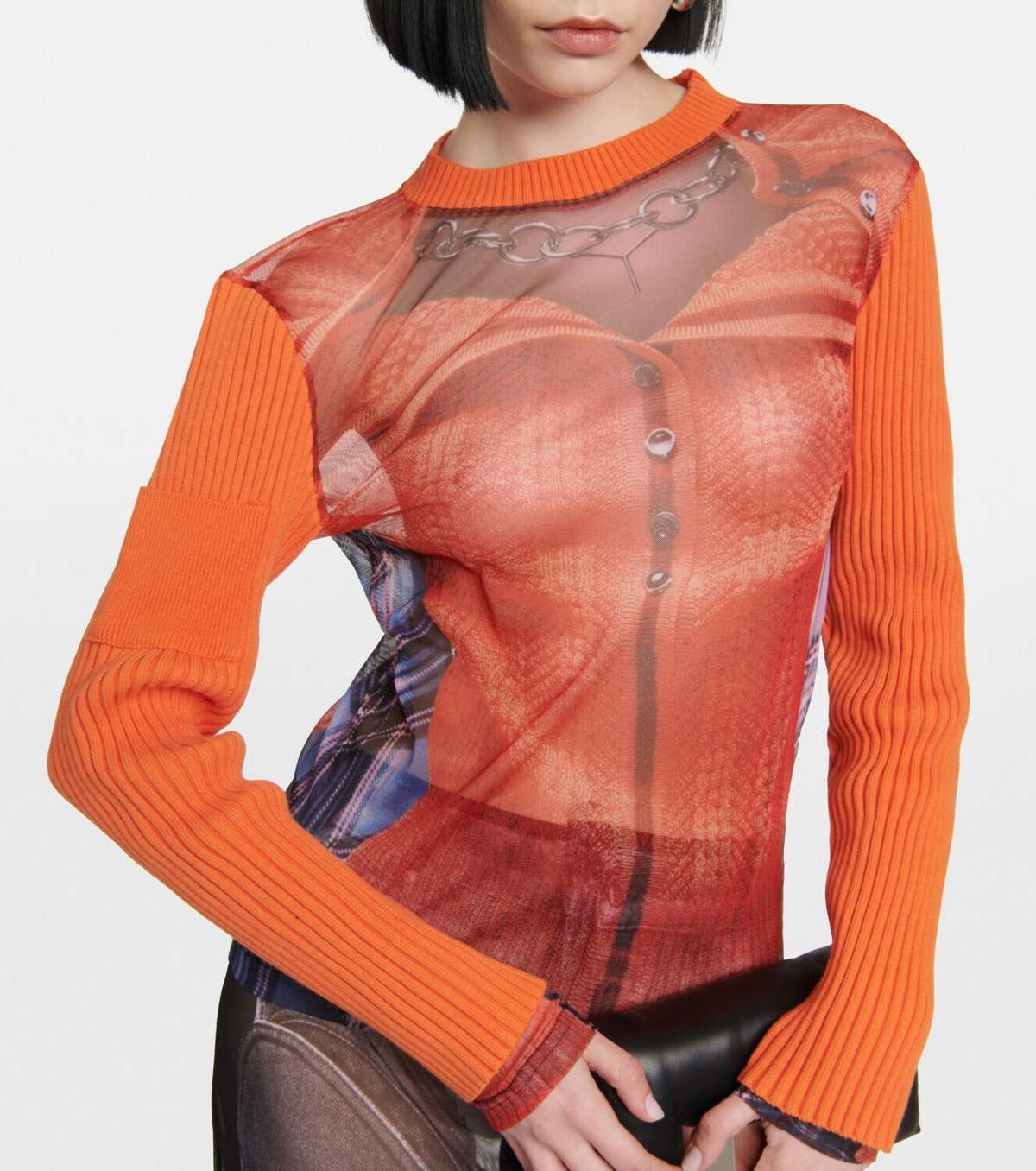 Y/project X Jean Paul Gaultier Trompe L'oeil Cable Knit Top