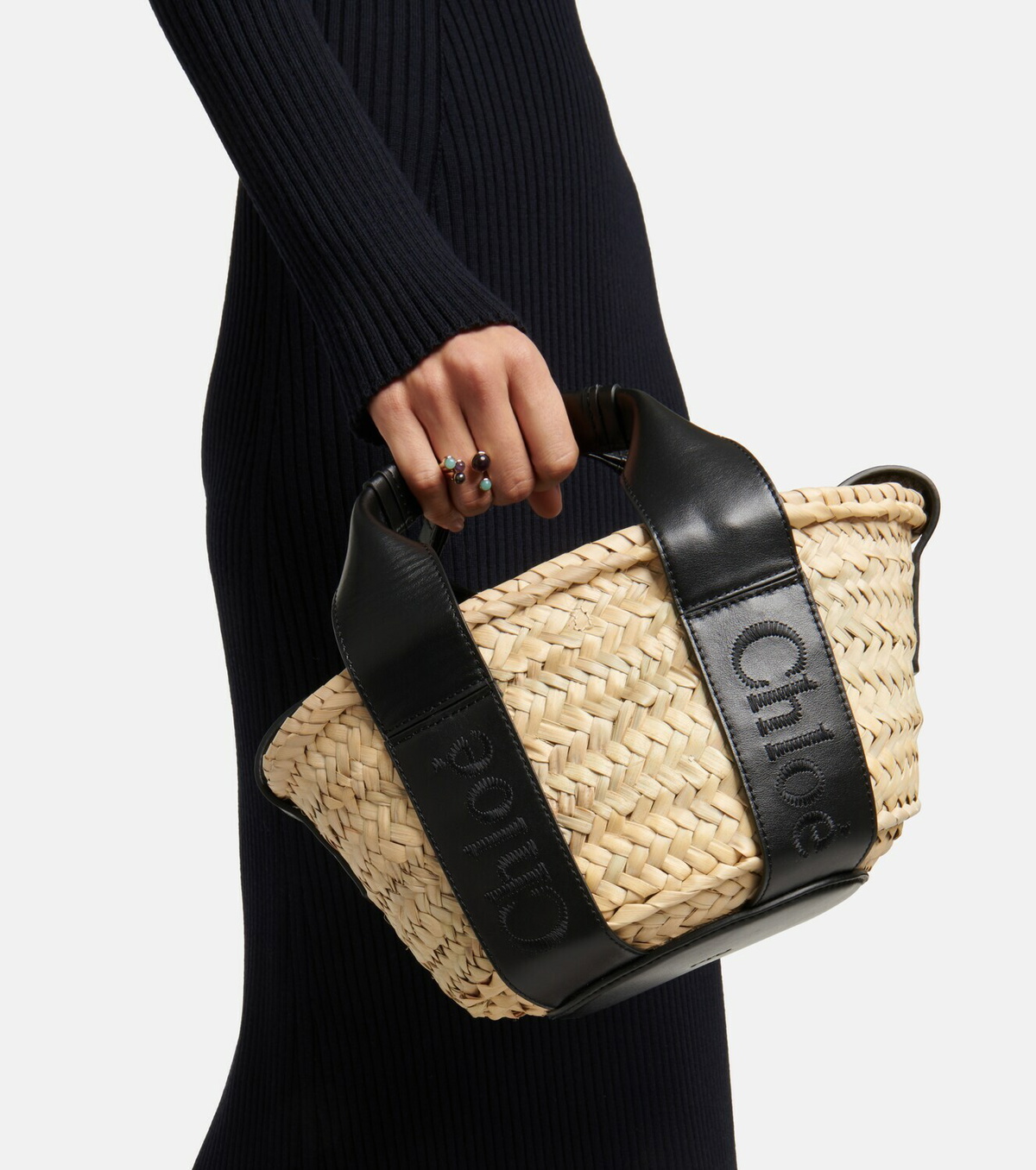 Chloe - Sense Mini raffia tote bag Chloe