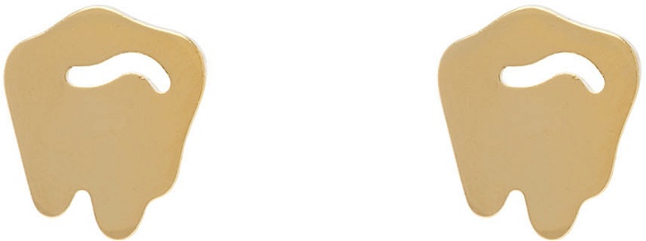 Photo: IN GOLD WE TRUST PARIS SSENSE Exclusive Gold Logo Cufflinks