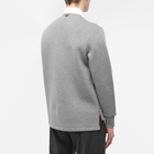 Thom Browne Men's Contrast Collar Long Sleeve Polo Shirt in Med Grey