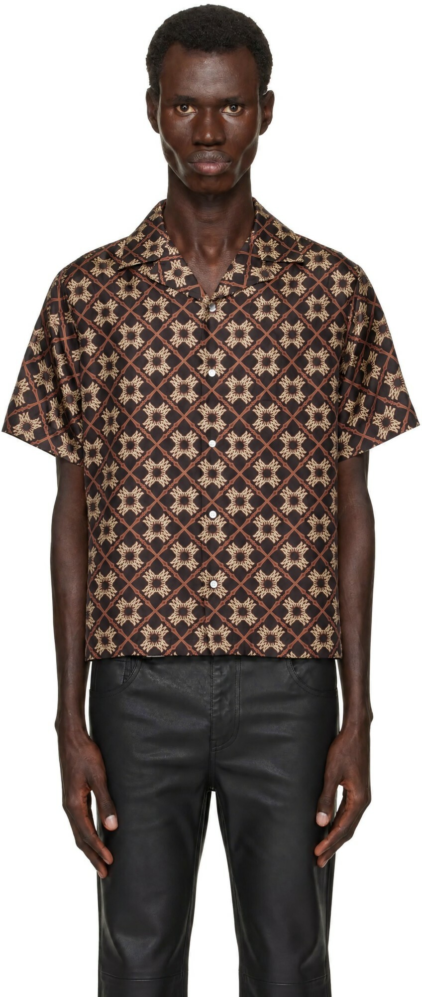 AMIRI Brown MA Quad Camp Shirt