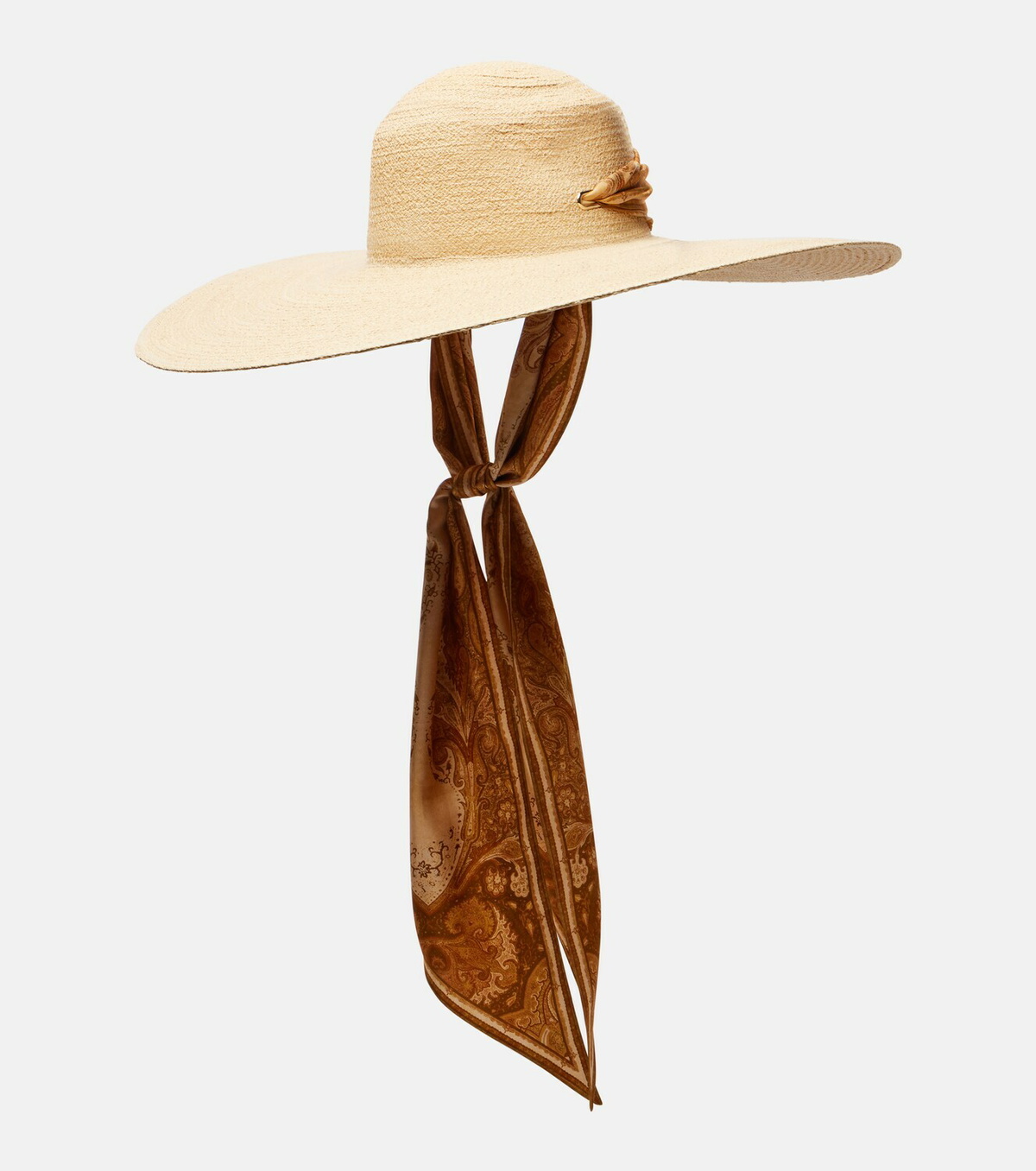 Zimmermann Silk-trimmed raffia hat