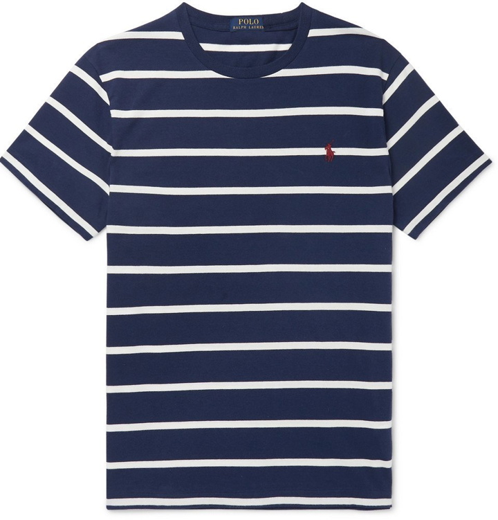 Photo: Polo Ralph Lauren - Slim-Fit Striped Cotton-Jersey T-Shirt - Navy