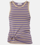 Rabanne Piercing gathered striped tank top