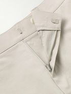 Amomento - Straight-Leg Pleated Cotton-Blend Poplin Trousers - Neutrals