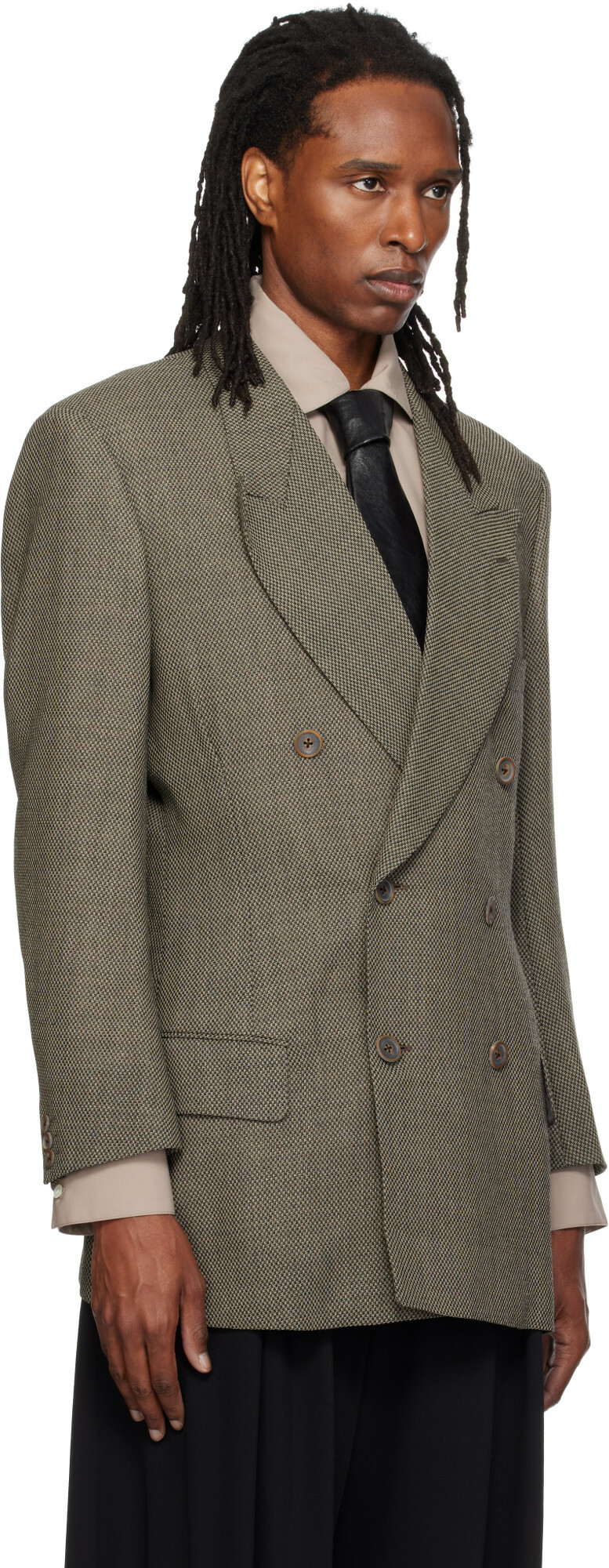 SOSHIOTSUKI Gray 80s Classic 6B Shaped Blazer