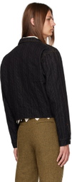 Juntae Kim Black Flag Denim Jacket