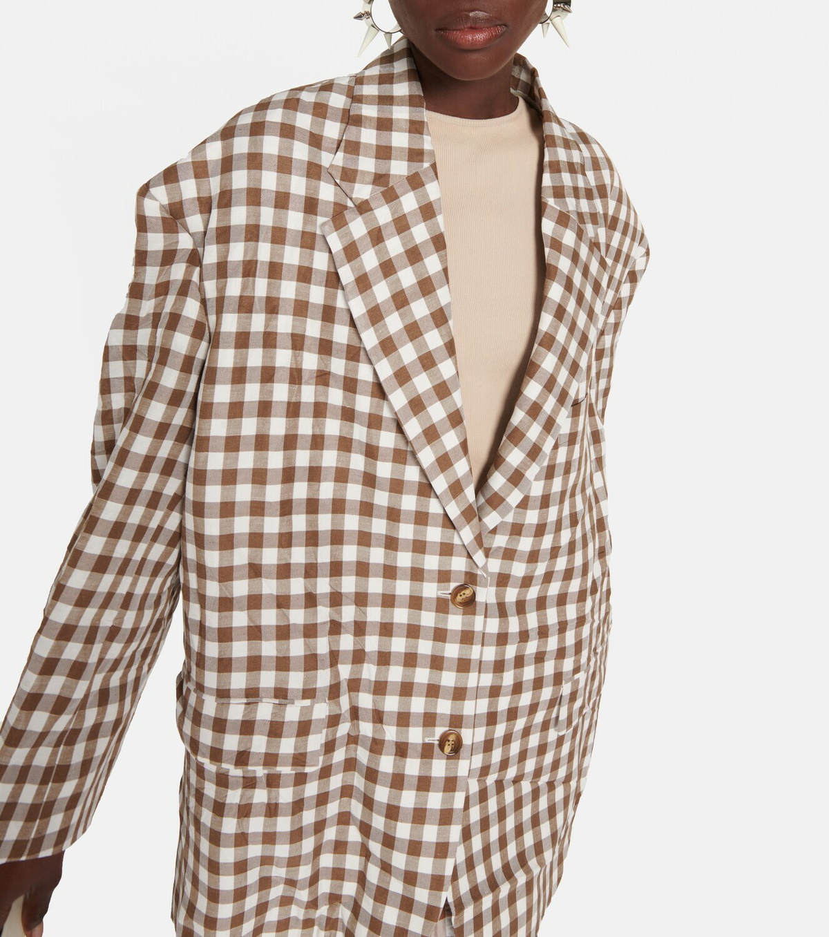 ジャケット [ASCLO MADE] Linen Check Set Up Blazer MJ079-3410-FLAX-IVORY-7077.jpg