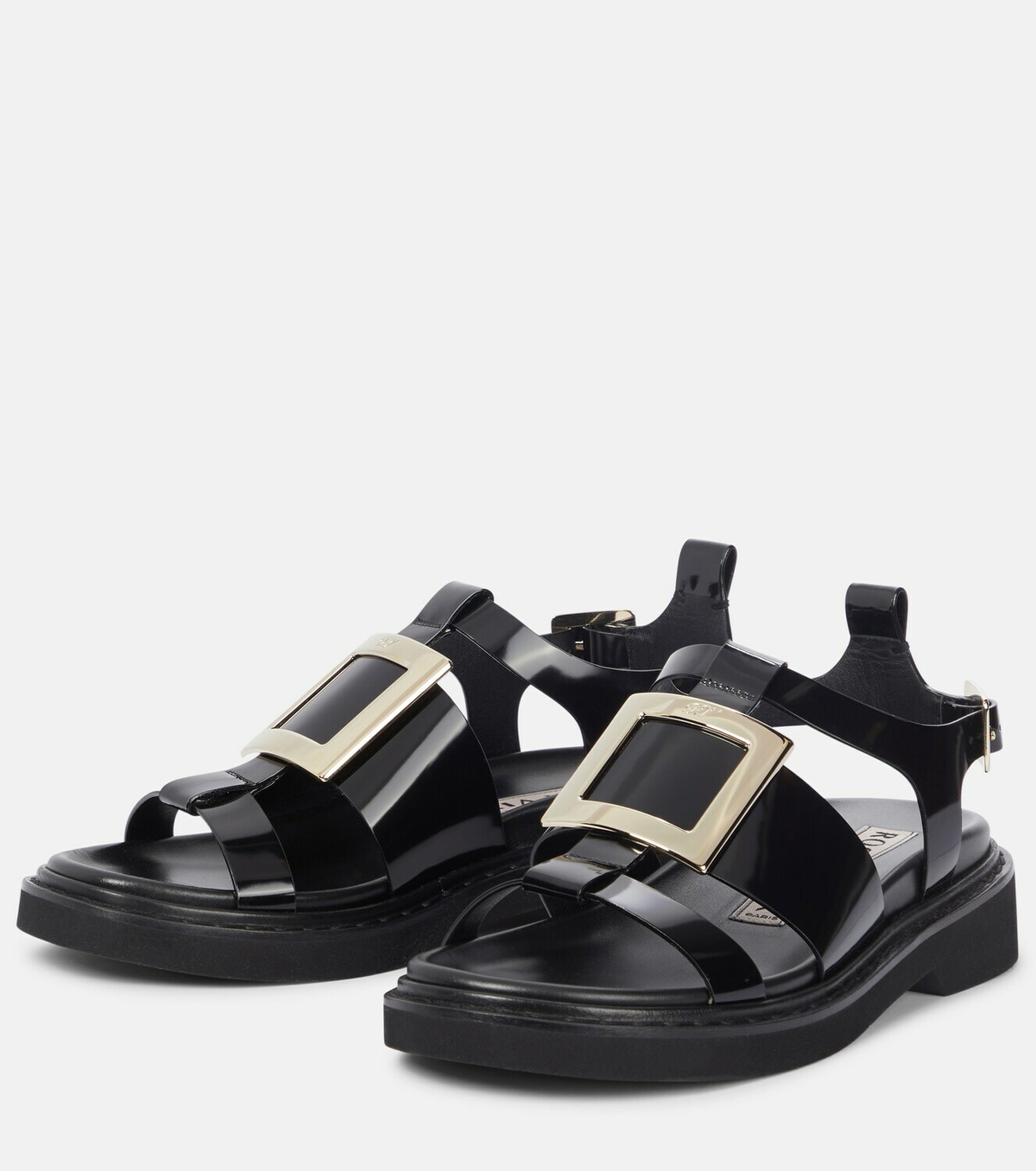 Roger Vivier Viv' Rangers patent leather sandals Roger Vivier